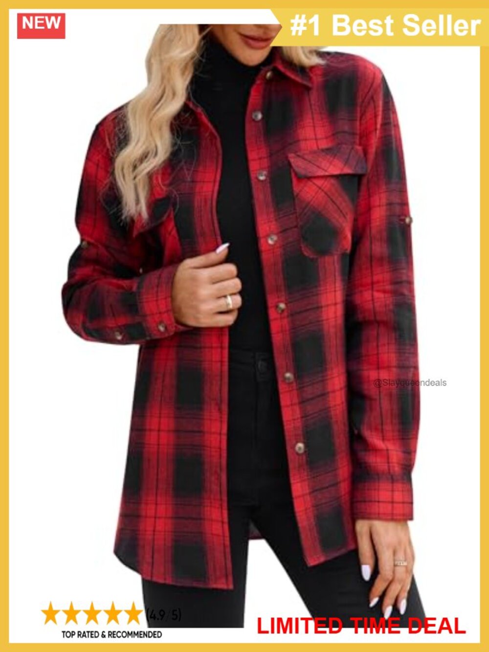 Plaid Flannel Shirt Women Long Sleeve Button Down Oversized Fit